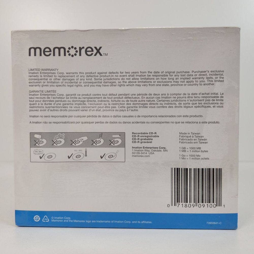 Memorex Music CD-R 10 pack 40x 700MB 80 minutes –‎ NEW SEALED - Picture 3 of 3